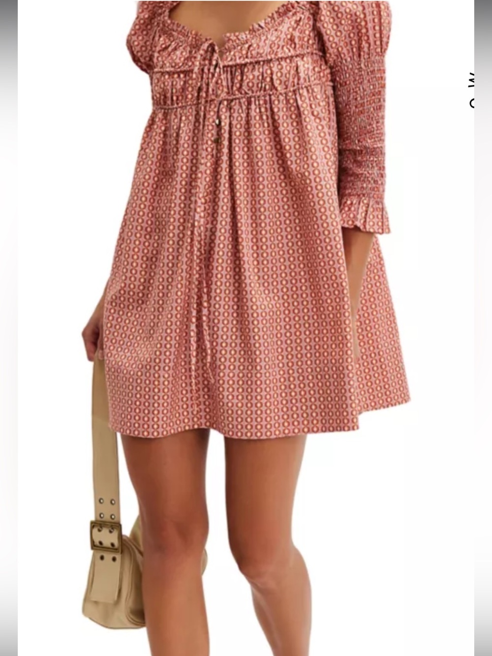 Free People Star Dip Mini Dress Glass Roses color Combo SZ L 100% Cotton SKU B49